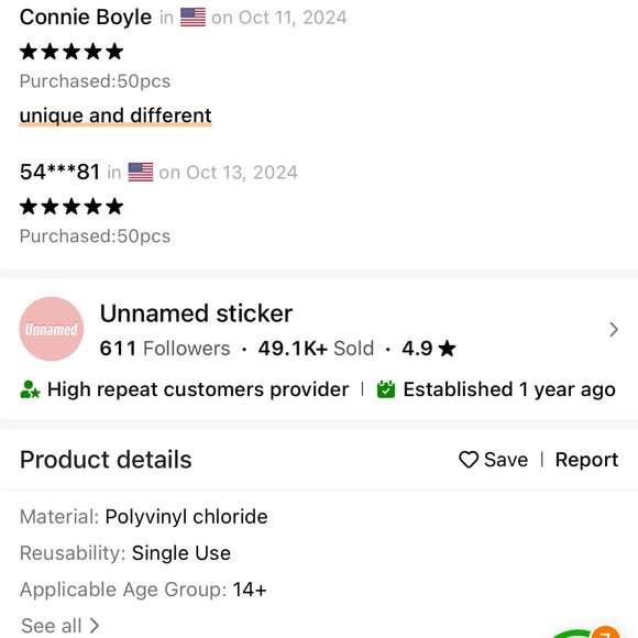 Set of 50 Autumn Individual Shaped Stickers - Picture 7 of 7